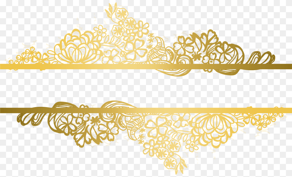 Clip Art Gold Illustrator Gold Lace Pattern, Floral Design, Graphics, Accessories Free Png Download