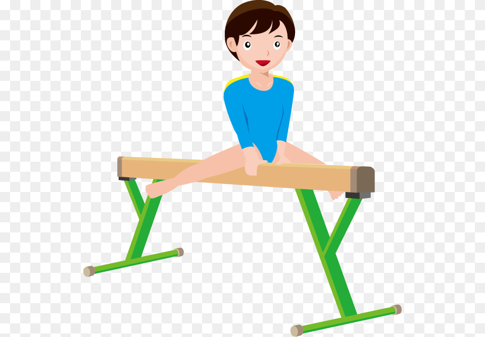 Clip Art Gymnastics Clipart Boy On Balance Beam Gymnastic Clipart, Acrobatic, Balance Beam, Sport, Face Free Png