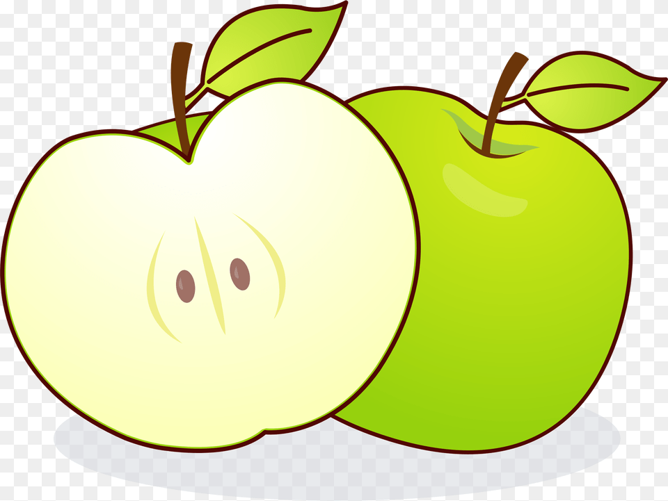 Clip Art Half Apple, Food, Fruit, Plant, Produce Png Image