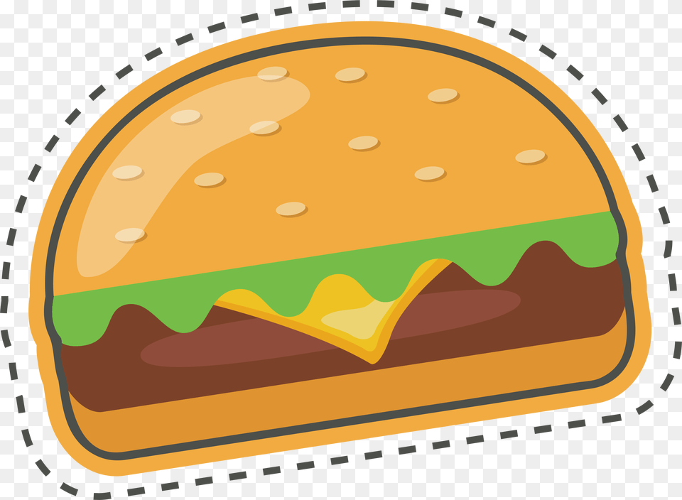 Clip Art Hamburger Steak Food Sticker Food Sticker Transparent Background, Burger, Hot Tub, Tub Free Png Download