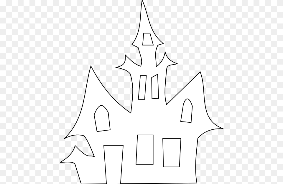 Clip Art Haunted Houses Clip Art Black And White Clip Art Of A Haunted House, Stencil, Architecture, Building, Monastery Free Transparent Png