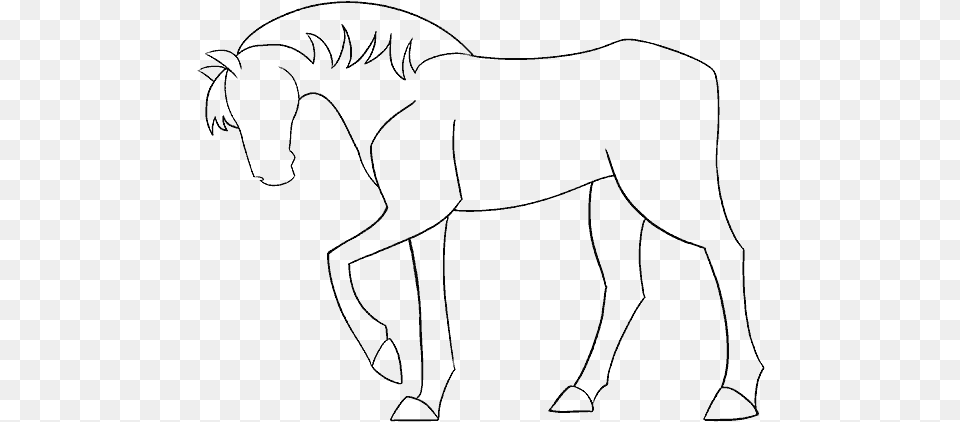 Clip Art How To Draw A Horse Without Tail Drawing, Gray Png Image