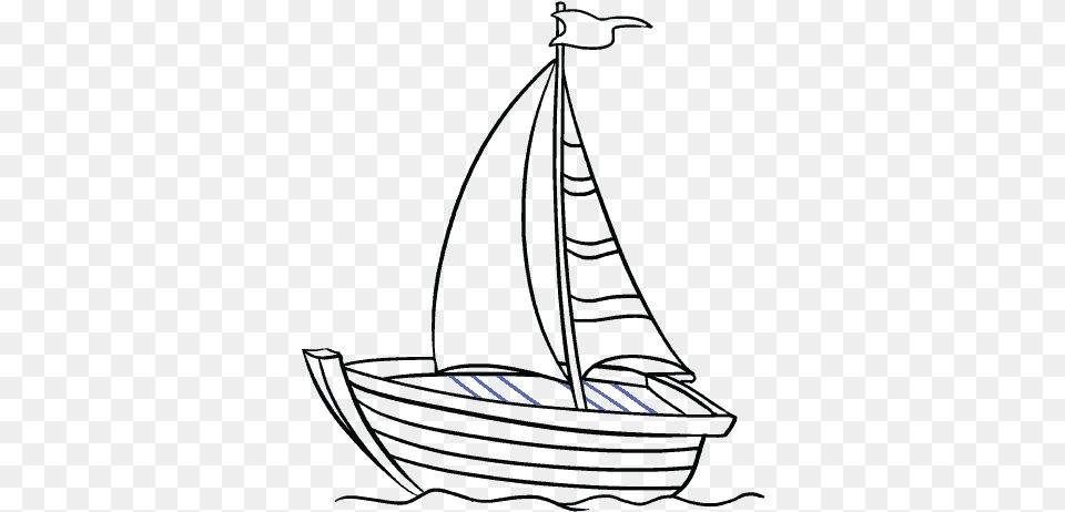 Clip Art How To Draw A Simple Boat Clipart Black And White, Sailboat, Transportation, Vehicle, Dinghy Free Png