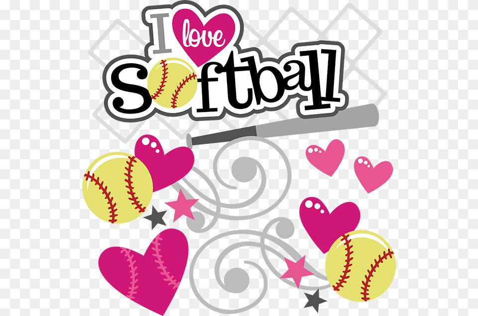 Clip Art I Love Softball Softball, Advertisement, Graphics, Poster, Book Png