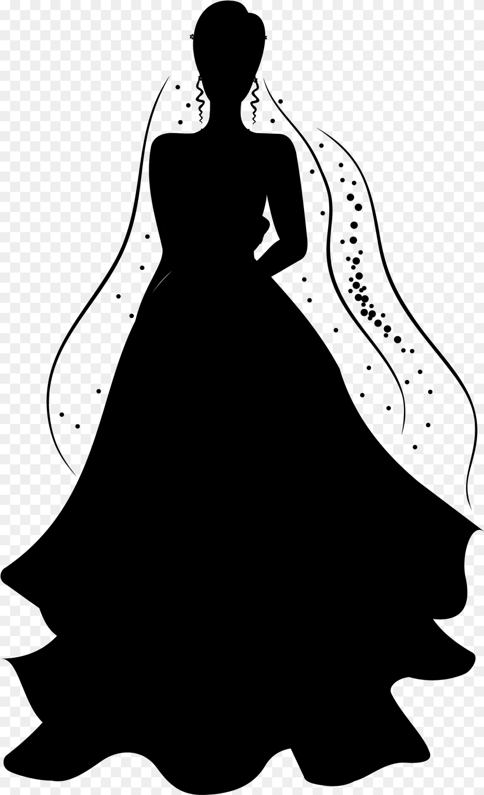 Clip Art Illustration Silhouette Black Amp White Black Silhouette Dress Clipart, Gray Free Png