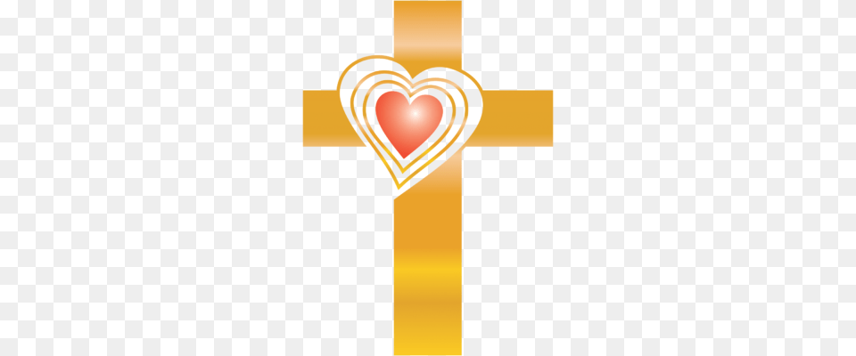 Clip Art Image Gold Heart Cross, Symbol Png