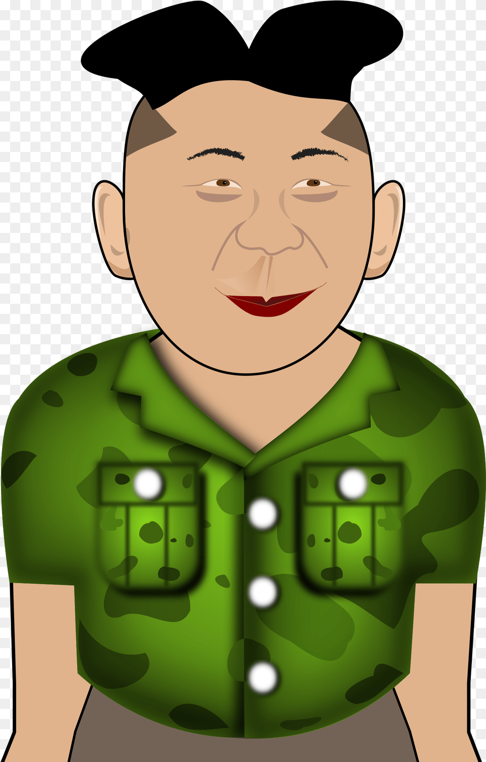 Clip Art In A Green Shirt Kim Jong Un Pdf, T-shirt, Clothing, Person, Man Free Png Download