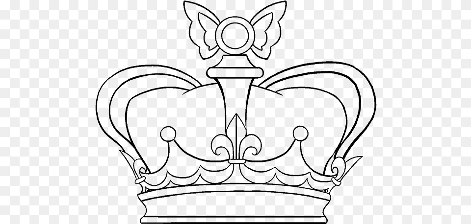 Clip Art In Few Easy Steps Queens Crown Drawing Easy, Gray Png Image