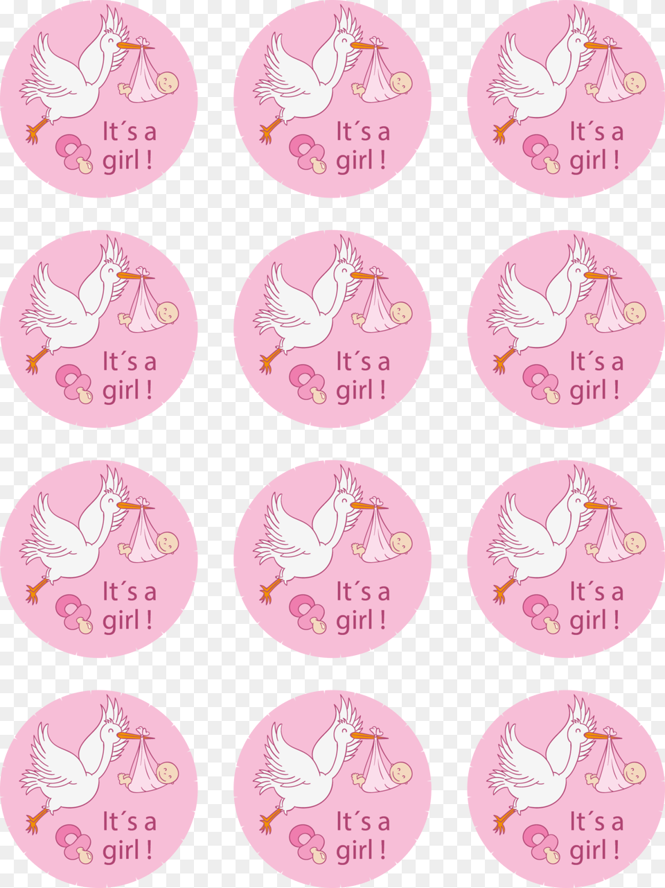Clip Art Its A Girl Cupcake Toppers Shower Baby Topper Its Girl, Book, Comics, Publication, Animal Png