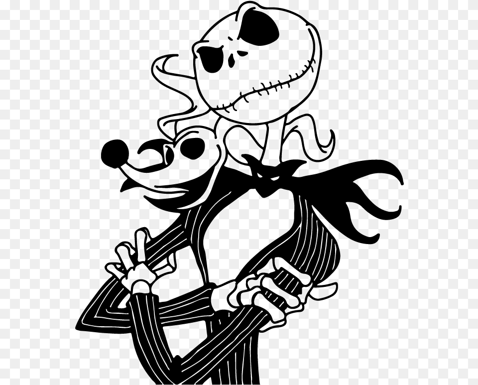 Clip Art Jack Skellington Clipart Nightmare Before Christmas Jack And Zero, Gray Free Png Download