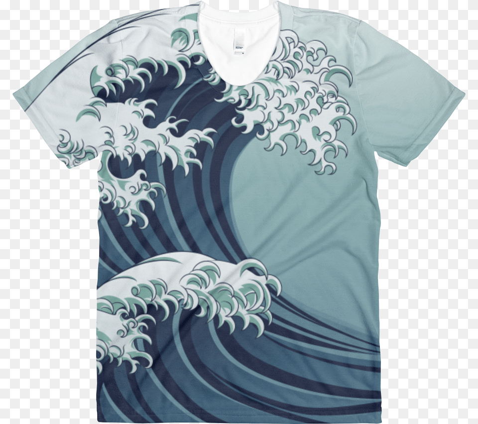 Clip Art Japanese Style Wave Japanese T Shirt Sublimation, Clothing, T-shirt, Adult, Male Free Png