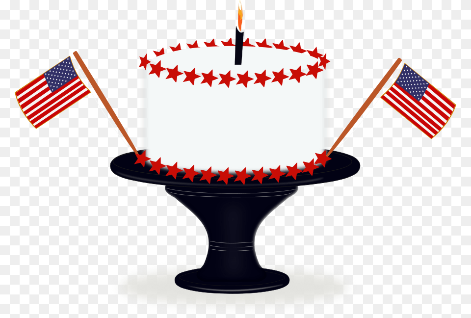 Clip Art July, Flag, American Flag, Birthday Cake, Cake Free Png Download