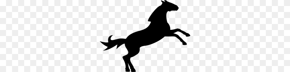 Clip Art Jumping Horse Outline, Gray Free Transparent Png