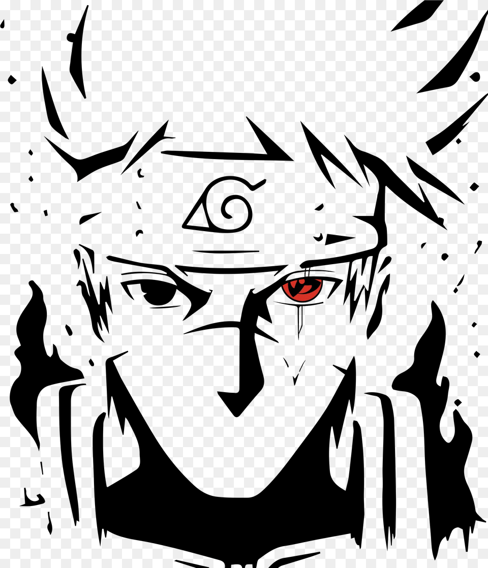 Clip Art Kakashi Epic Artwork T Naruto Black And White, Logo Png Image