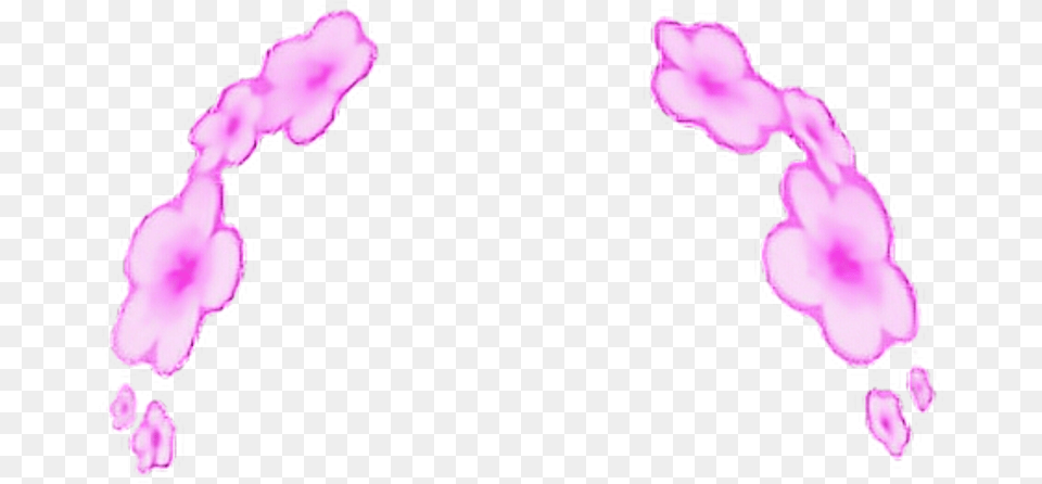 Clip Art Kawaii Crown Snapchatfilter Flowers Tumblr Snapchat Pink Flower Filter, Petal, Plant, Purple, Stain Free Transparent Png