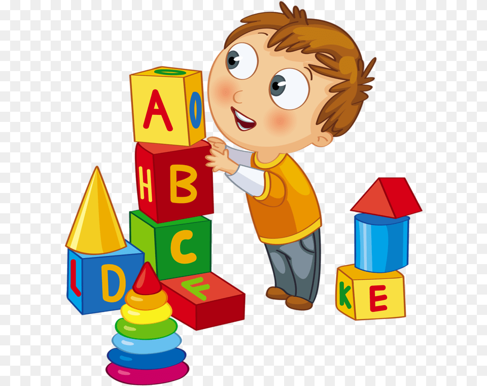 Clip Art Kid Playing Blocks Clock Time Kids Playing Clipart, Baby, Person, Face, Head Free Transparent Png
