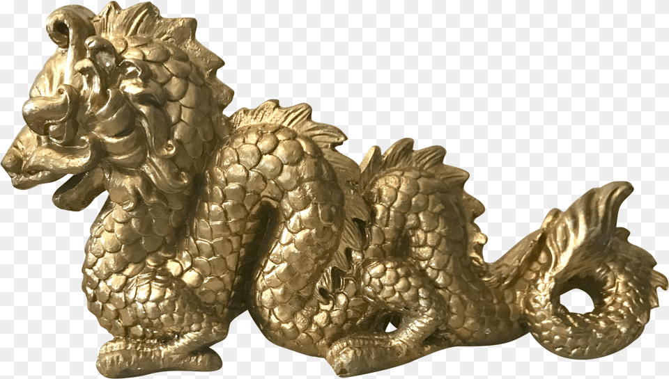 Clip Art Large Serpentine Vintage Gilded Dragon Png