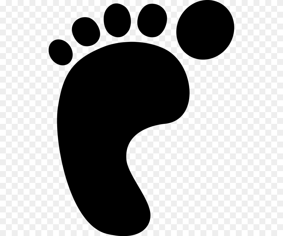Clip Art Left Footprint, Gray Free Png