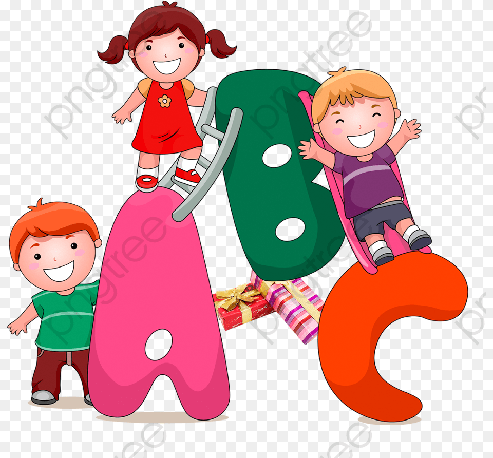 Clip Art Letters Kids With Alphabet Clipart, Baby, Person, Face, Head Free Png Download