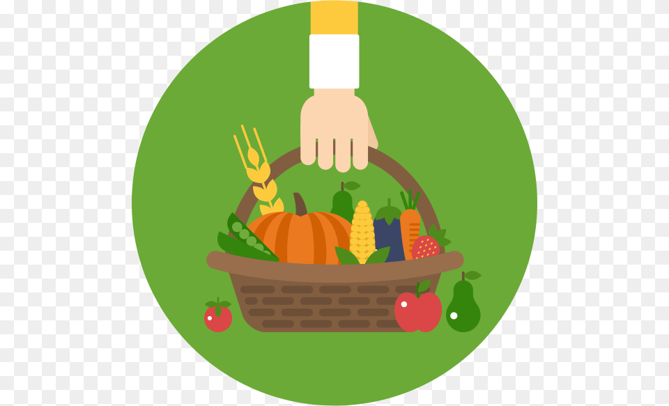 Clip Art Library Agriculture Clipart Organic Farming, Basket, Cutlery, Lunch, Food Free Png Download