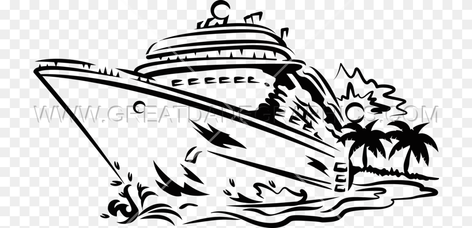 Clip Art Library Collection Of Black And White High Cruise Ship Clipart Black And White, Transportation, Vehicle, Yacht, Clothing Free Png Download