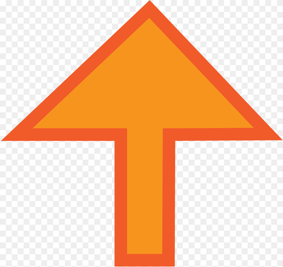 Clip Art Library Stock File Upwards Arrow Orange Stroke Sign, Symbol, Cross, Road Sign Free Transparent Png