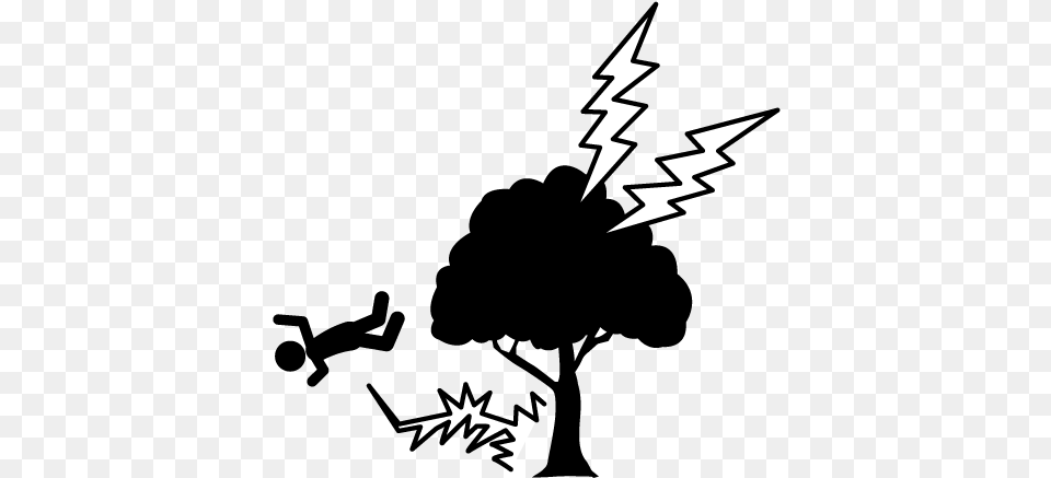 Clip Art Lightning Strike Illustration Accident Lightning Striking A Tree Clipart, Stencil, Weapon Free Png Download