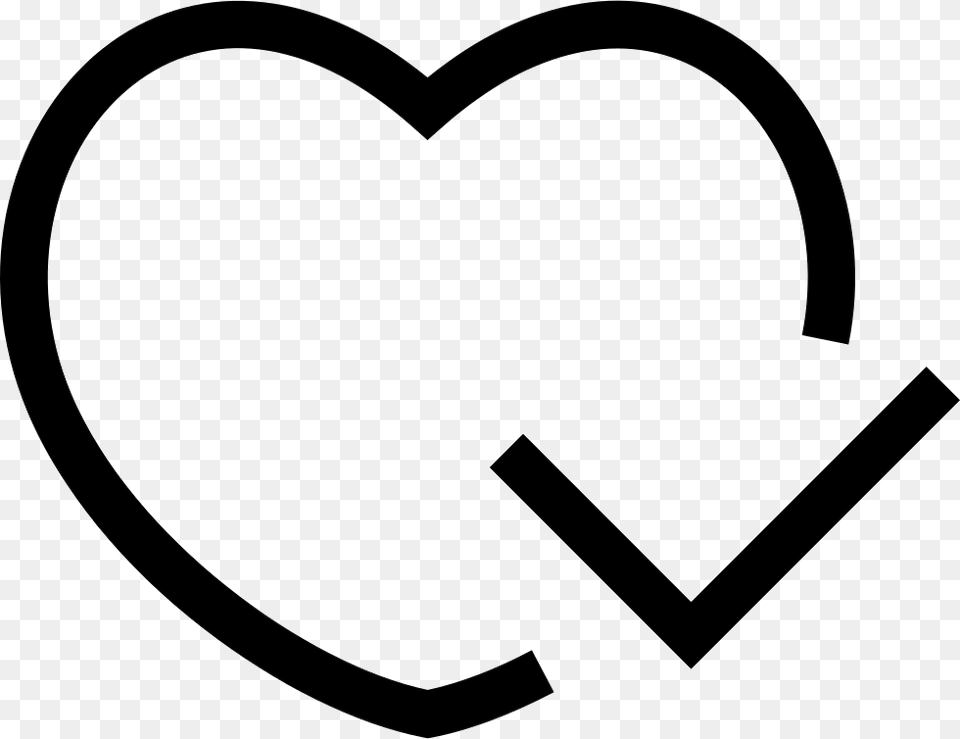 Clip Art Line Love Black Heart Heart, Stencil Free Png