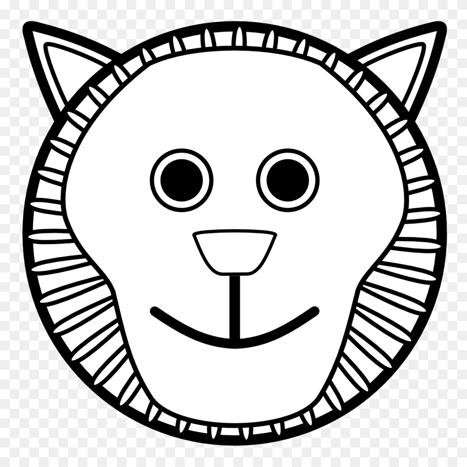 Clip Art Lion Black White, Stencil Free Png