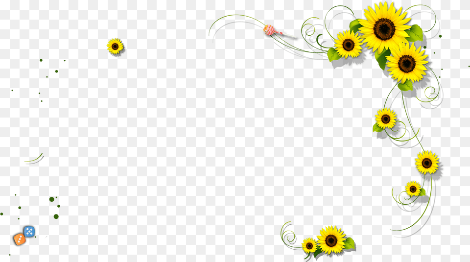 Clip Art Little Transprent Transparent Background Sunflower Border, Floral Design, Graphics, Pattern, Flower Png