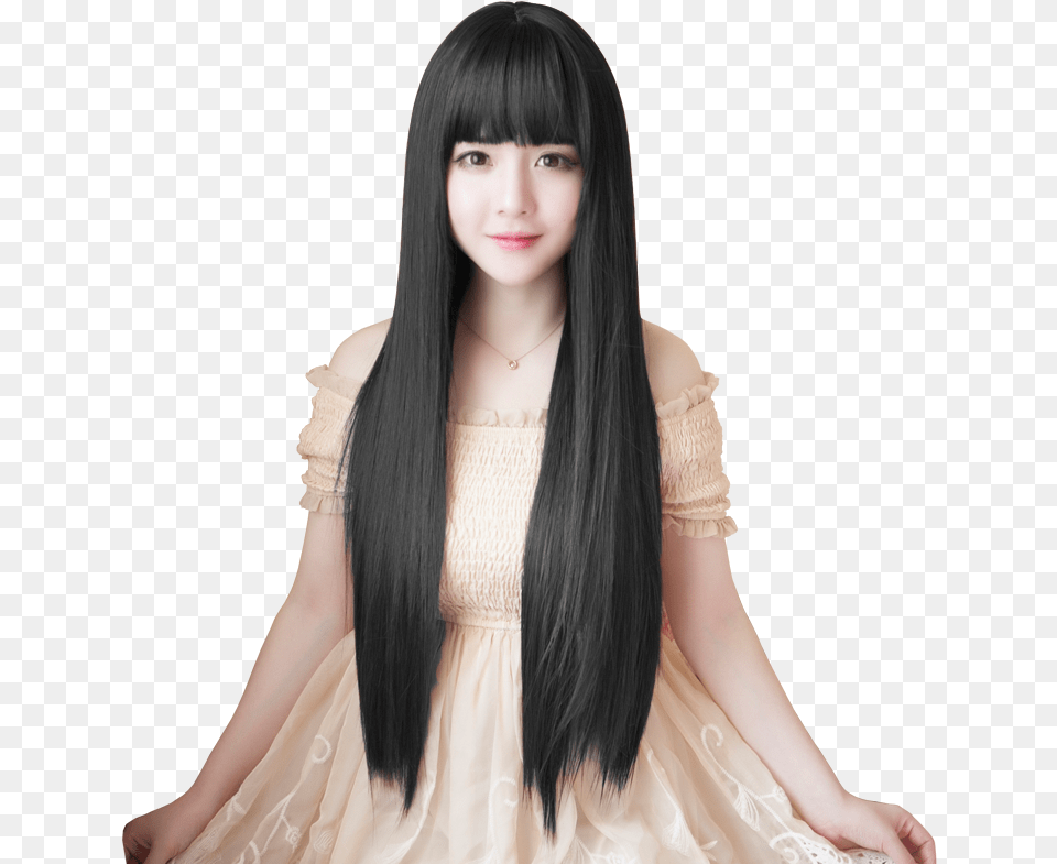 Clip Art Long Straight Black Hair Lace Wig, Adult, Black Hair, Female, Person Free Png Download