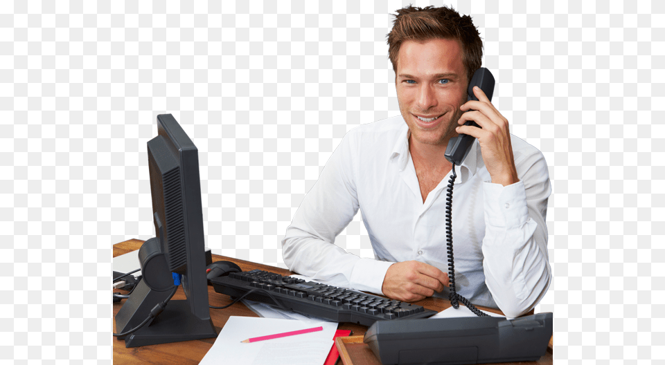 Clip Art Male Receptionist Male Receptionists, Table, Hardware, Furniture, Pc Free Png Download