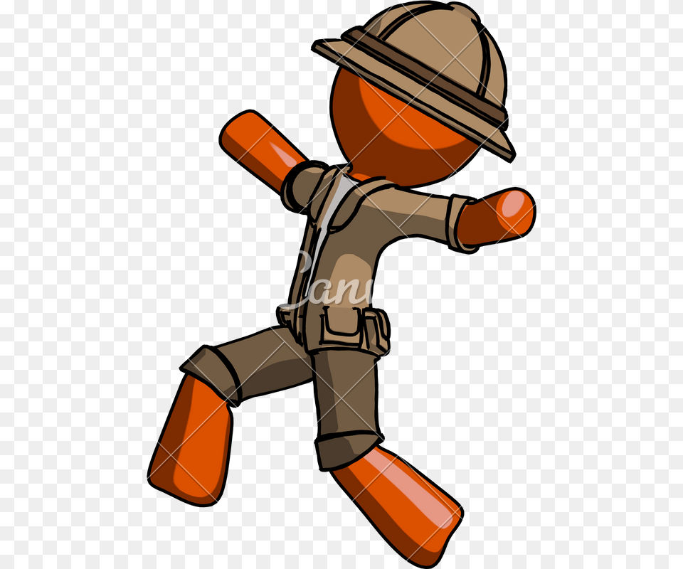 Clip Art Man Running Away Orange Man Explorer, People, Person, Photography, Clothing Png Image