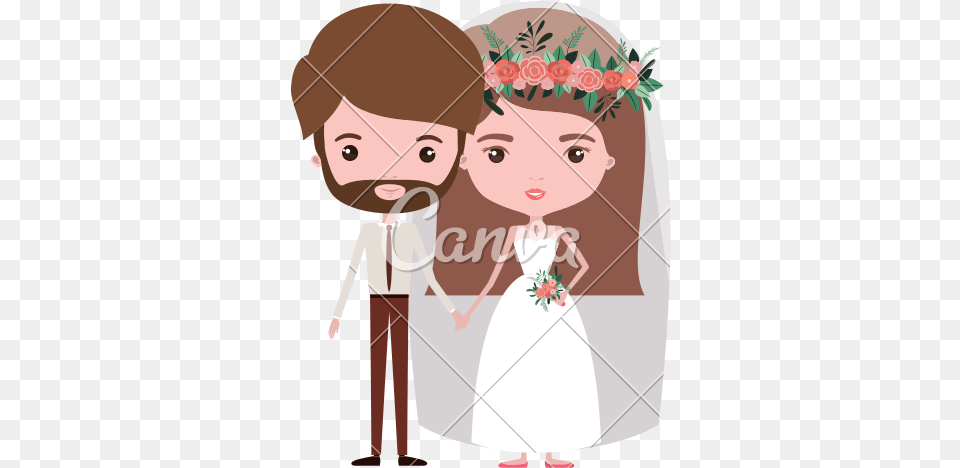Clip Art Marriage Cartoon Bearded Groom Bride Clipart, Photography, Adult, Wedding, Person Free Png Download