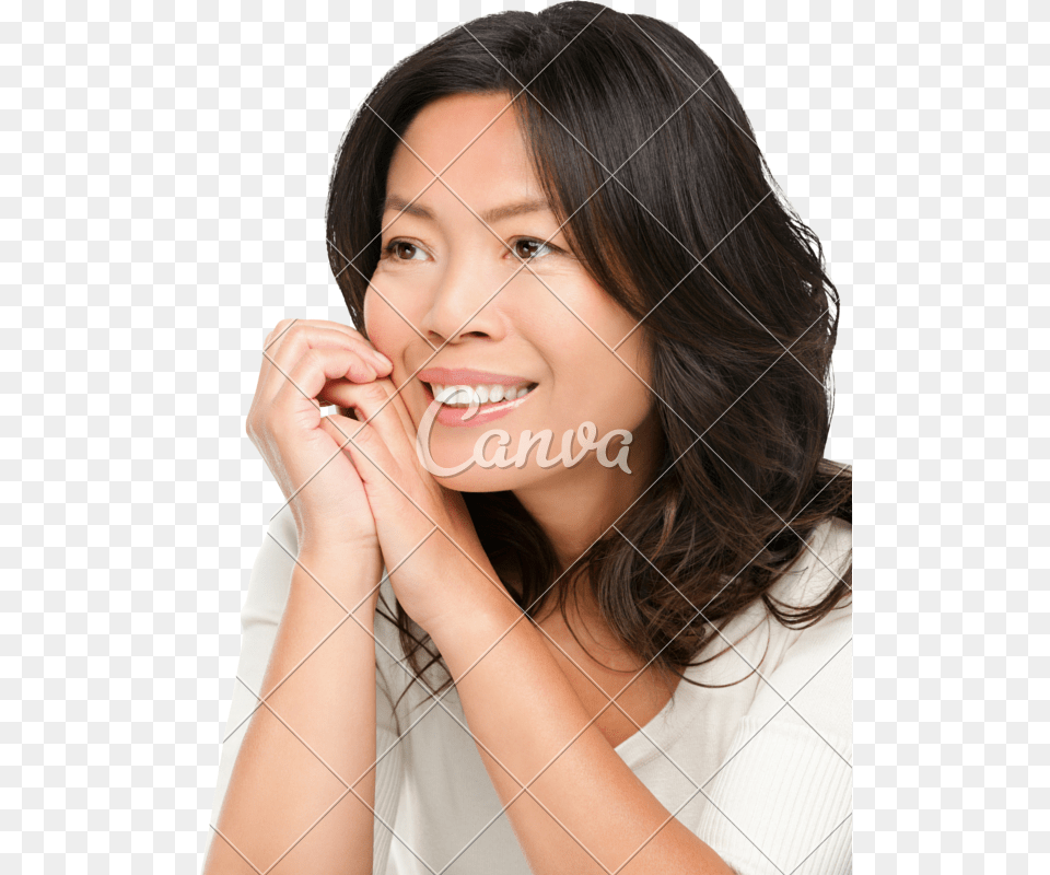 Clip Art Mature Middle Aged Asian Woman With, Face, Happy, Head, Laughing Png Image