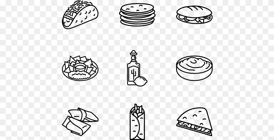 Clip Art Mexican Food Drawings Mexican Food Easy To Draw, Gray Free Png