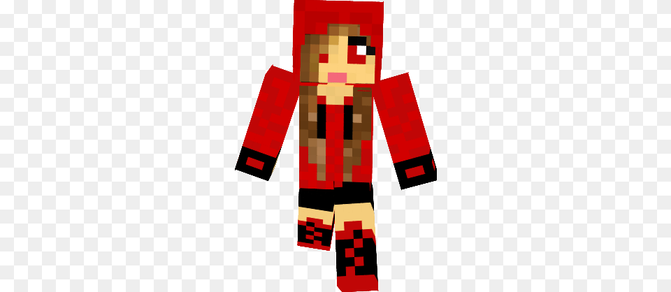 Clip Art Minecraft Skins Girl Hoodie Cute In Red Clipart, Person Free Png Download