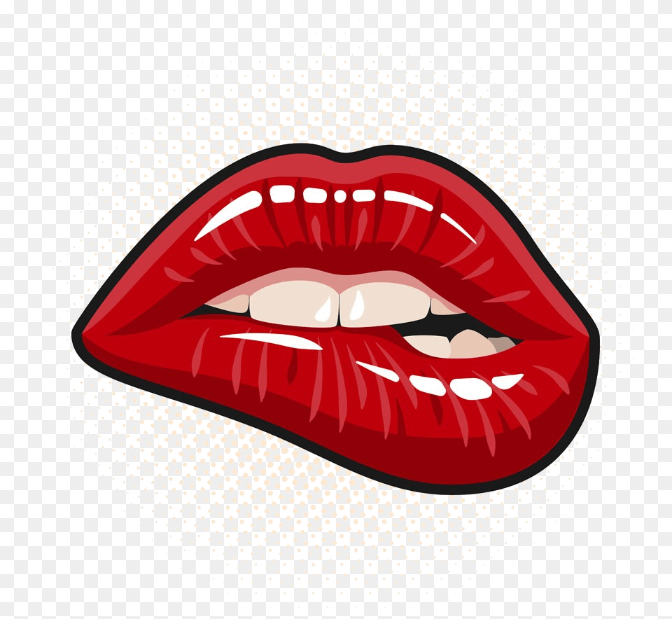 Clip Art Morder Os Labios Pop Art Biting Lip, Body Part, Mouth, Person, Teeth Png