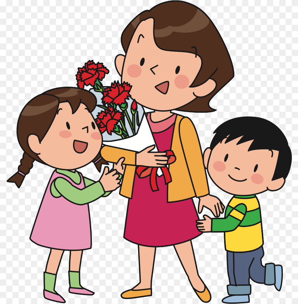 Clip Art Mother Son Clipart Clipart Mother And Children, Baby, Person, Book, Comics Free Png