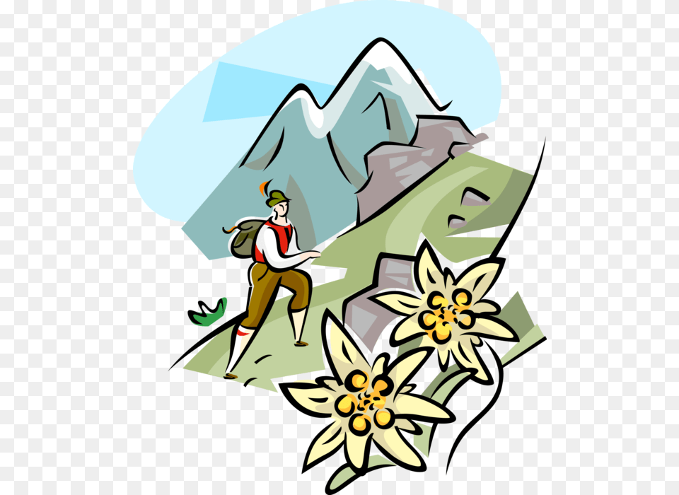 Clip Art Mountain Guide Alps Vector Alps Clip Art, Outdoors, Person, Nature, Ice Free Png Download