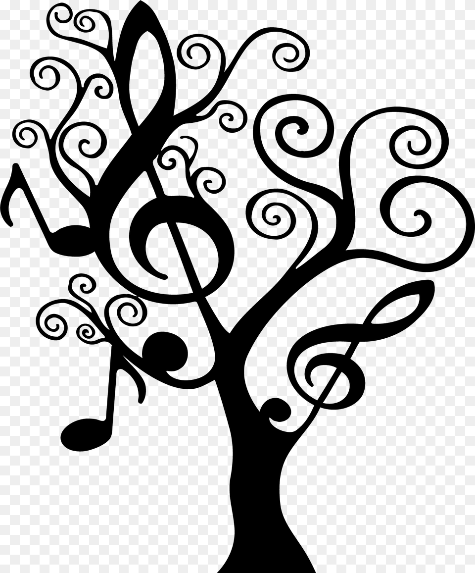 Clip Art Music Wall Decal Backgrounds Music Tree, Floral Design, Graphics, Pattern, Stencil Png