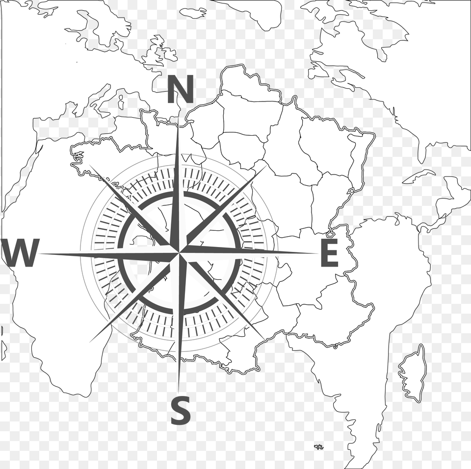 Clip Art Navigation Transprent Desenho De Bssola Com Mapa, Compass Free Transparent Png