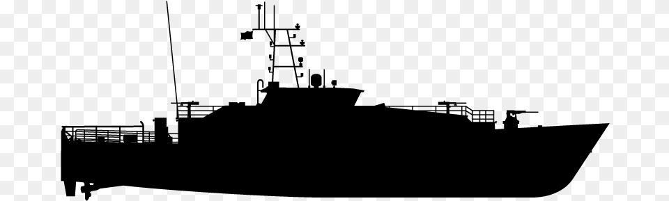 Clip Art Navy Ship Silhouette Warship Silhouette, Gray Free Png
