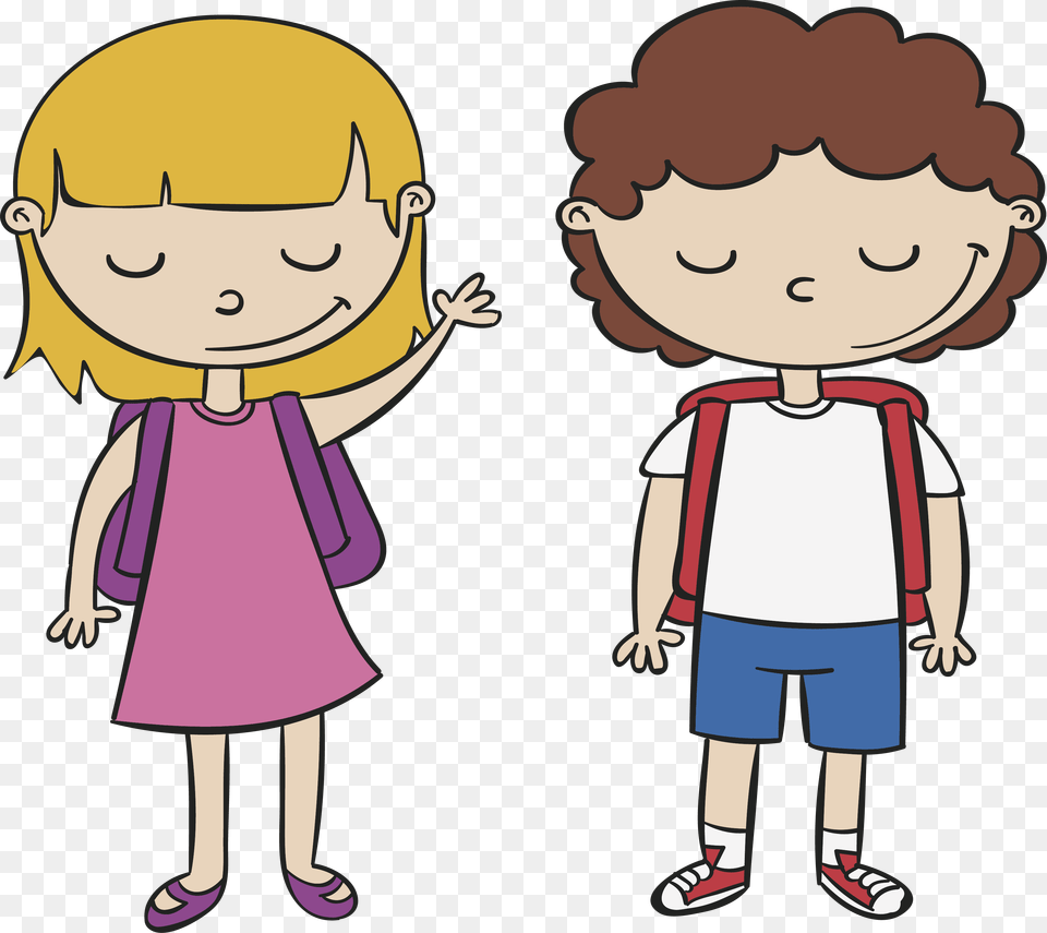 Clip Art New Student Clipart Two Students Clipart, Baby, Person, Bag, Face Free Png