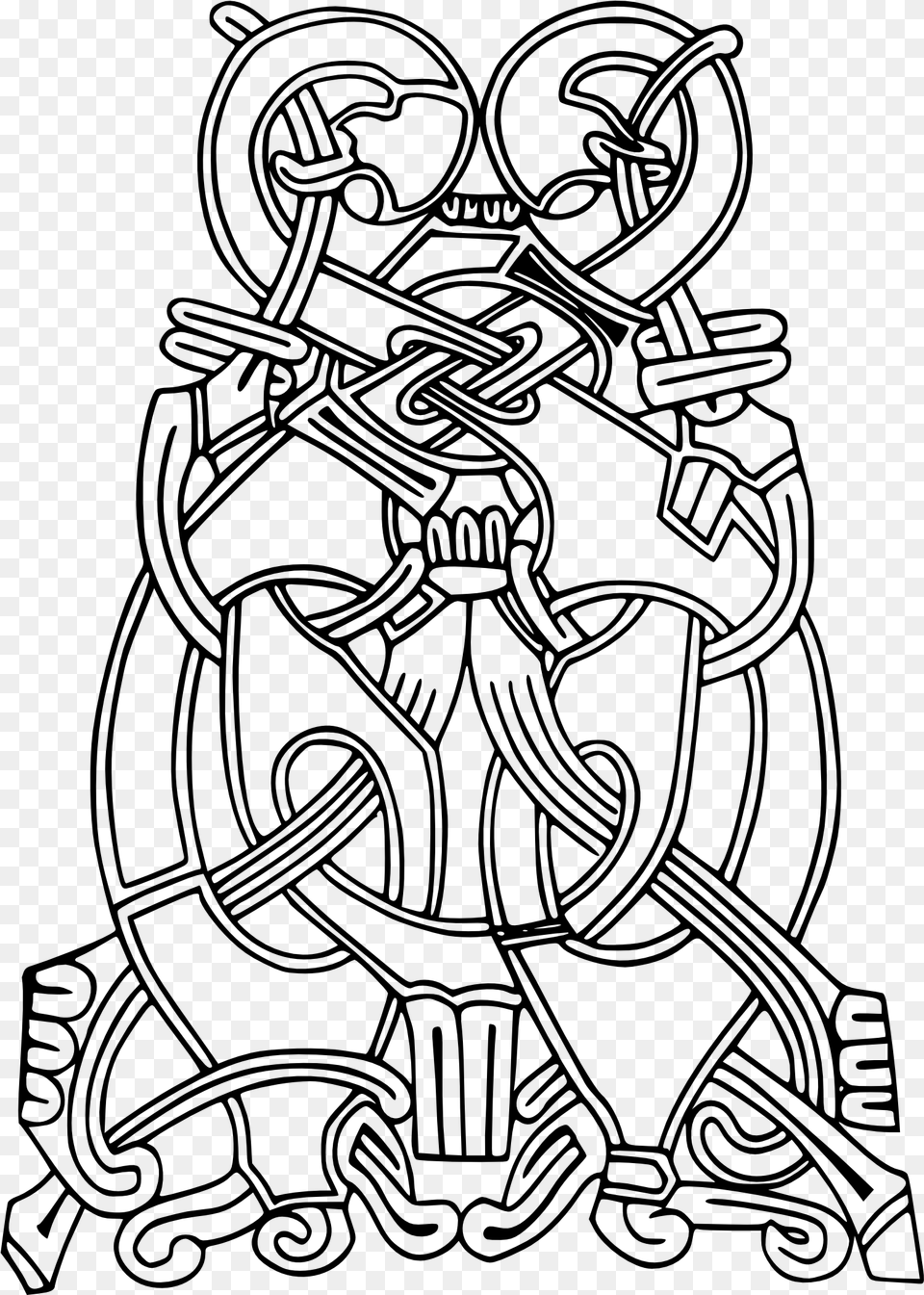 Clip Art Norse Drawing Viking Art Oseberg Style, Gray Free Png Download