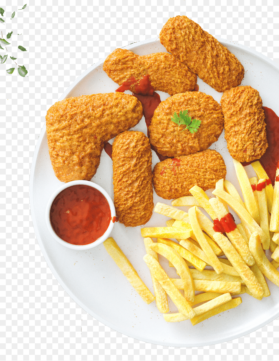 Clip Art Nugget Hamburger Fried Ketchup French Fries And Nuggets, Food, Bread, Fried Chicken, Plate Free Png