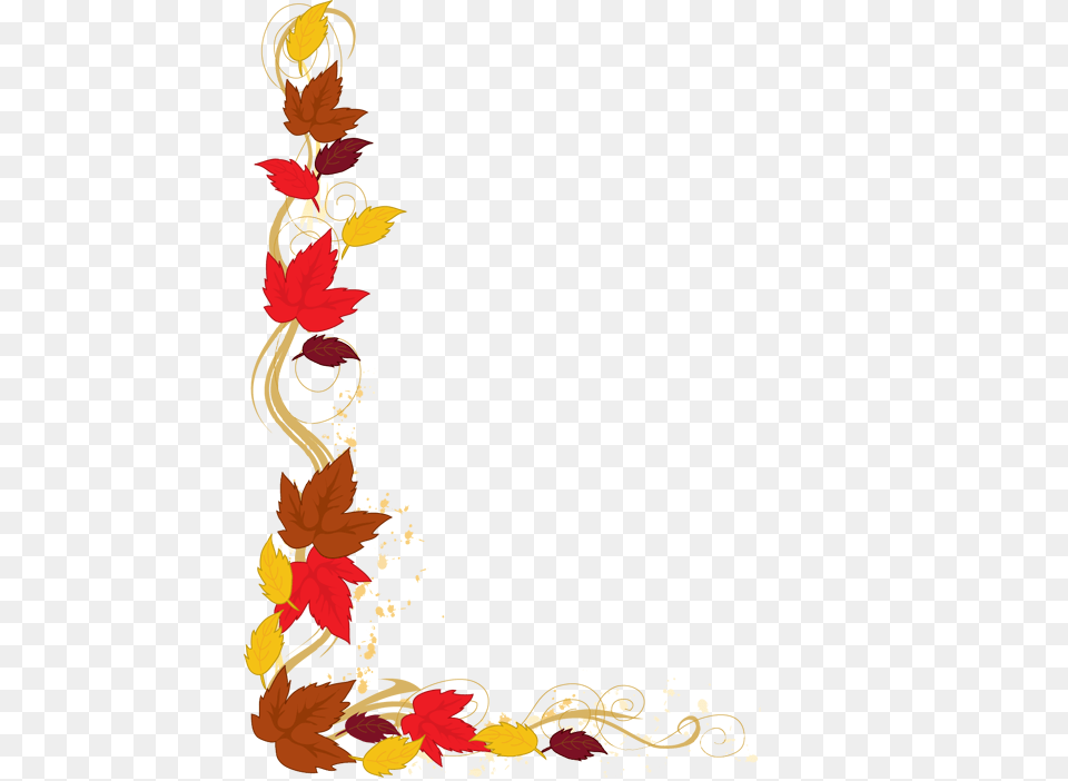 Clip Art Of A Background Of Autumn Leaves Falling From A Bare Tree, Floral Design, Graphics, Leaf, Pattern Free Transparent Png