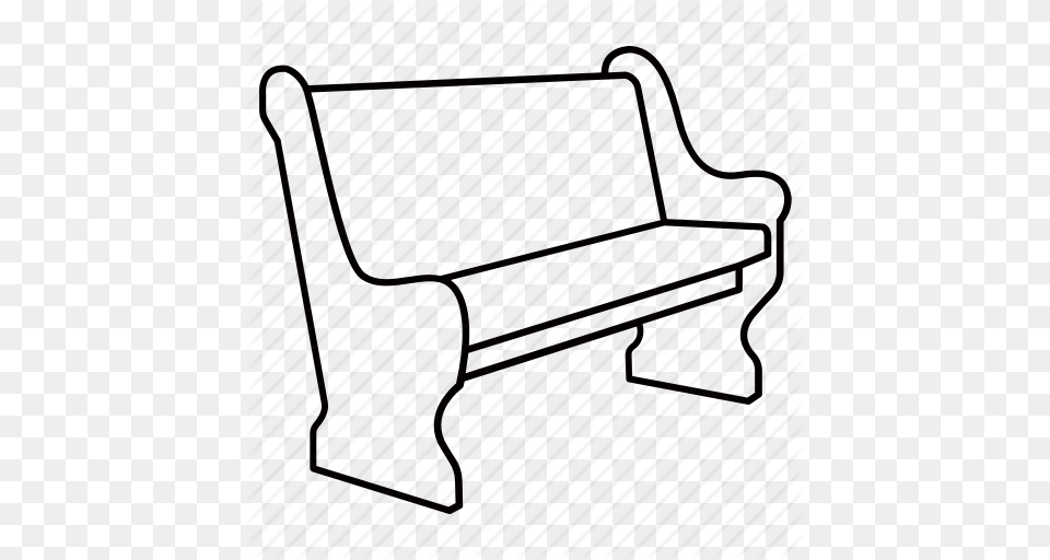 Clip Art Of A White Front Porch, Bench, Furniture, Gate, Park Bench Free Png Download
