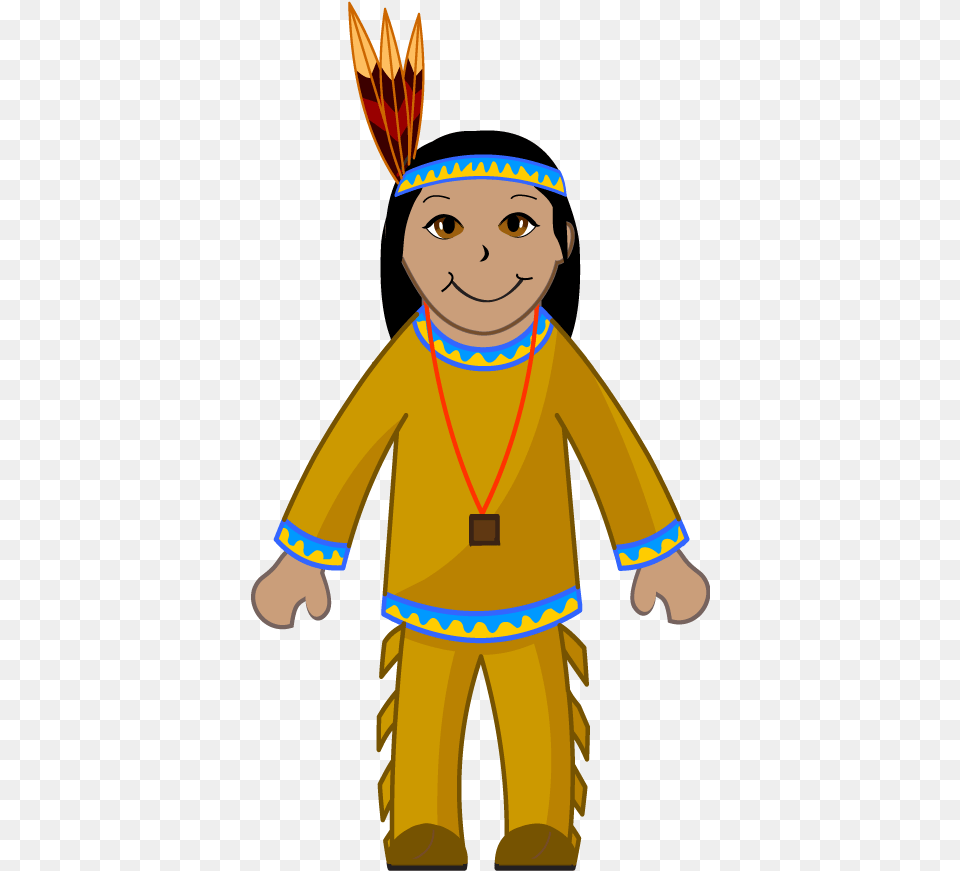 Clip Art Of An American Indian, Person, Face, Head, Clothing Free Png Download