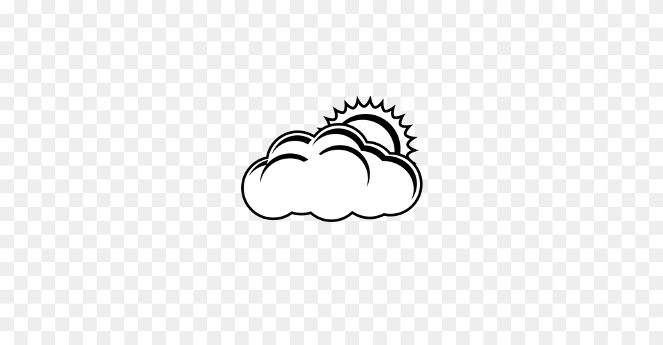 Clip Art Of Black And White Cloudy With Some Sun Day Sign Public, Stencil, Body Part, Hand, Logo Free Transparent Png
